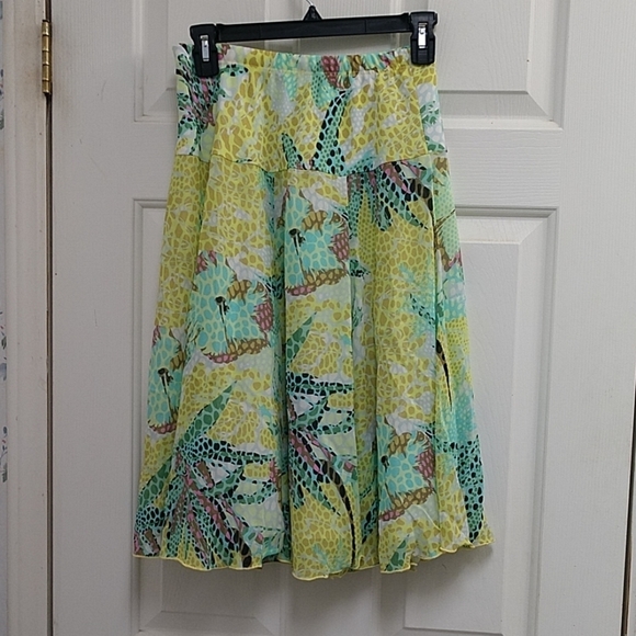 Elliot Lauren Dresses & Skirts - Vintage Skirt Elliot Lauren Flouncy Print Panel